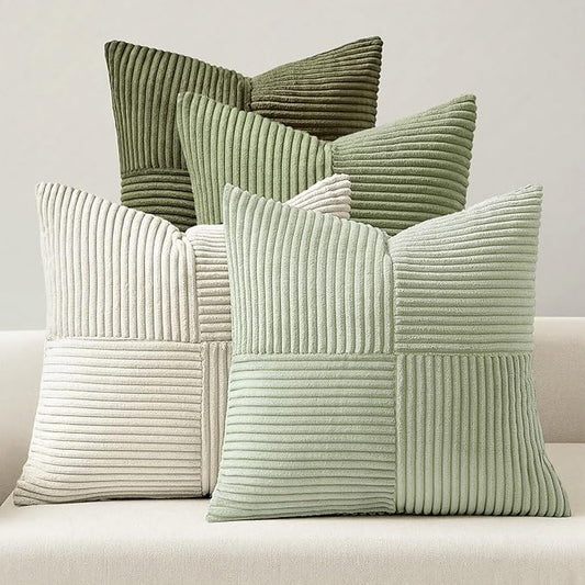 MIULEE Summer Light Green Decorative Throw Pillow Covers 20x20 Inch Set of 4 by MIULEE