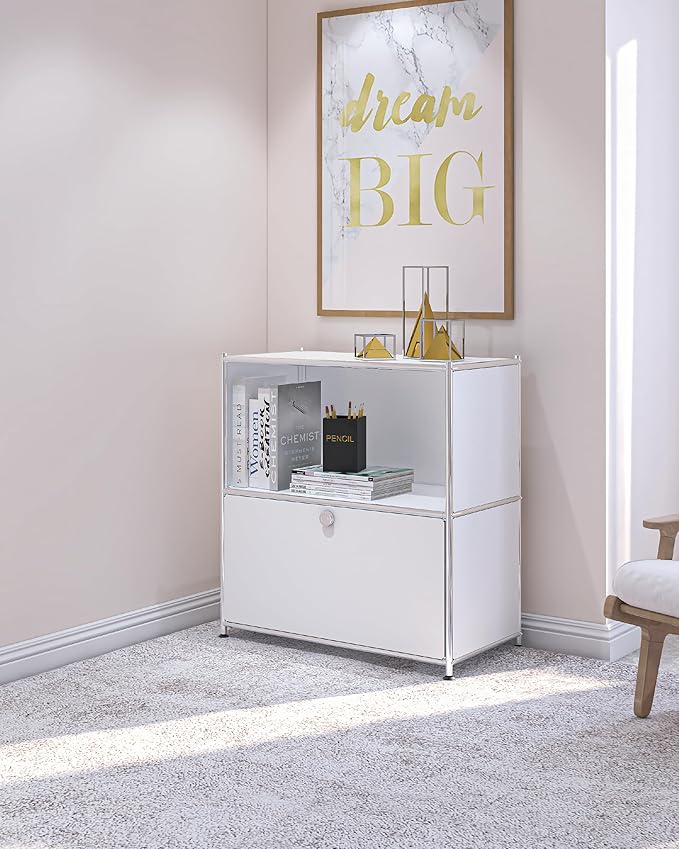 32.5-Inch Flip-Top Side Table & Buffet Cabinet - Image 8