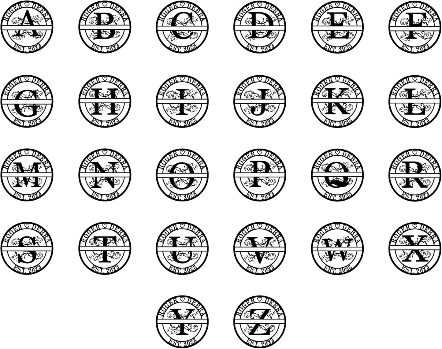 Custom Metal Monogram, Personalized Last Name Décor, Custom Name Signs with Metal Art, Anniversary, Wedding Gift