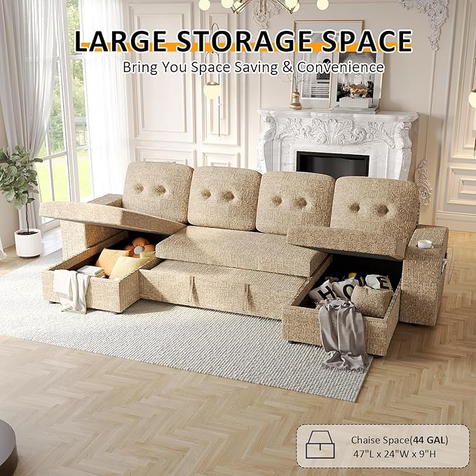 Modular Sectional Sleeper Sofa Bed, Couches - Image 6