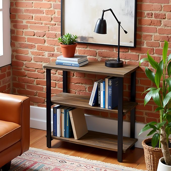 Alaterre Furniture Pomona Living Room 3-Tier Solid Wood Under-Window Bookshelf - Image 6