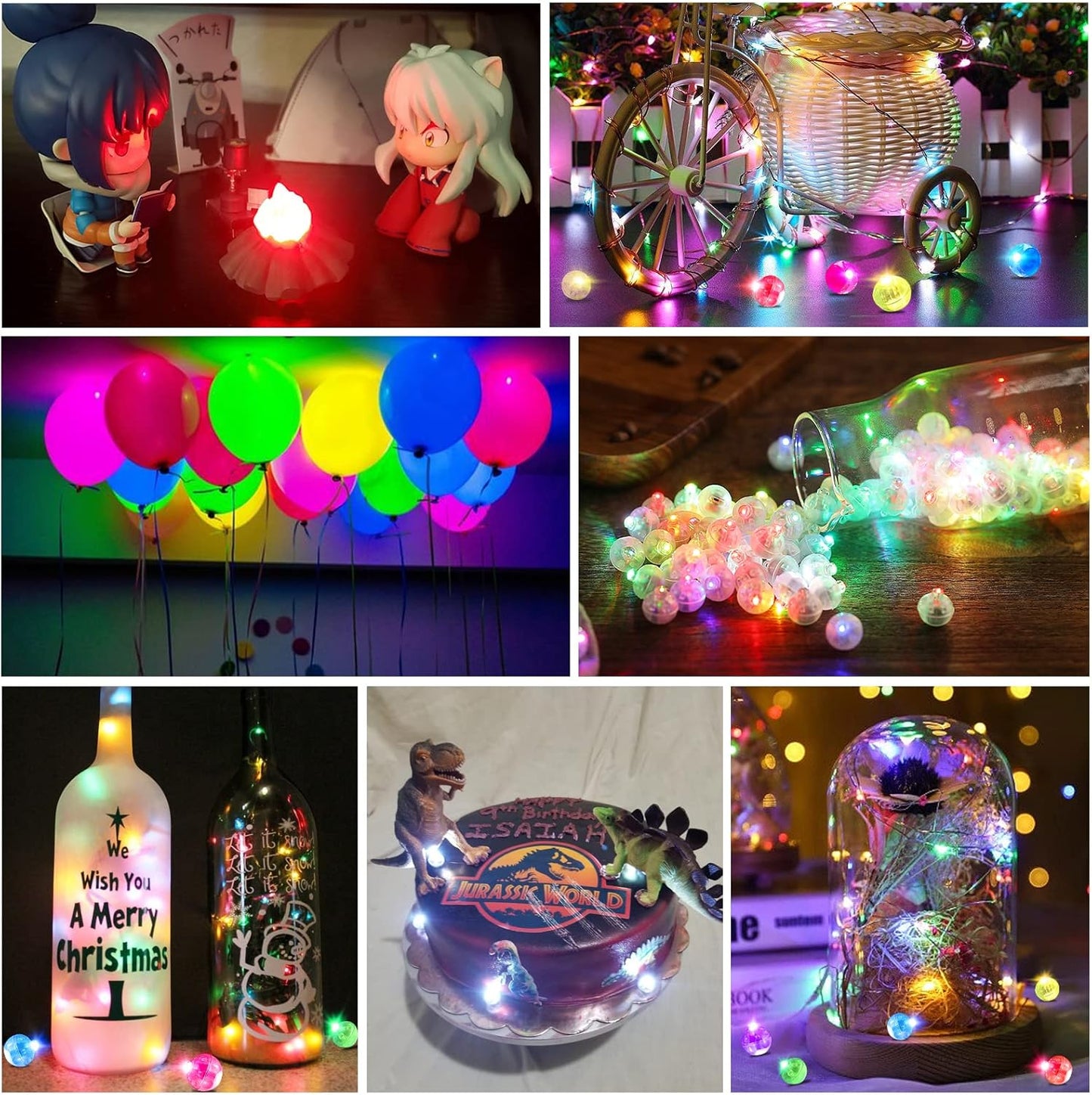 ZGWJ 200Pcs Mini Led Lights with Hooks, Long Standby Time Balloons Light, Mix Colors for Party Decorations, Paper Lantern Easter Eggs Birthday Wedding Halloween Christmas Decoration(Warm and Blue)