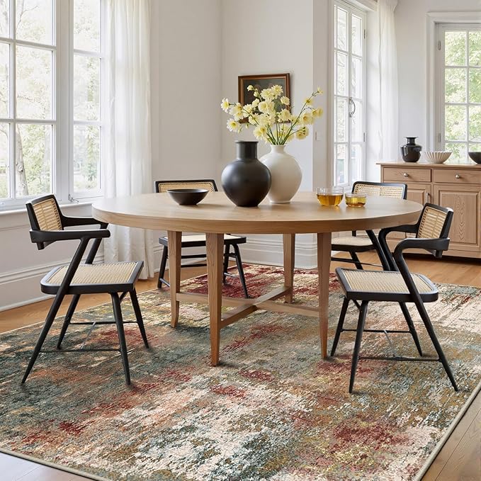 RELEANY Washable Area Rugs 5'x8' Non-Slip Modern Abstract Soft - Image 3