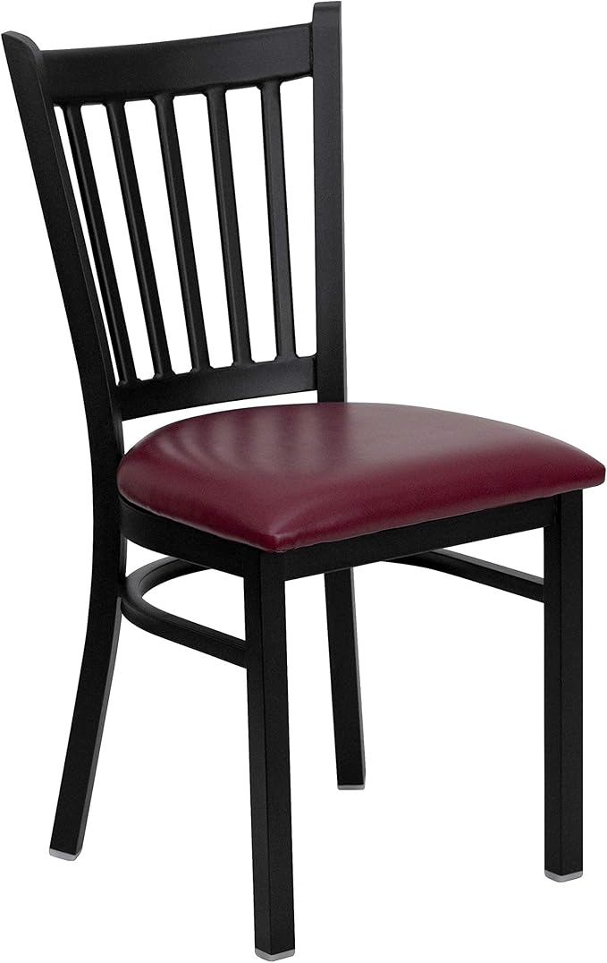 Flash Furniture 2 Pack HERCULES Series Black Vertical Back Metal Restaurant - Image 8