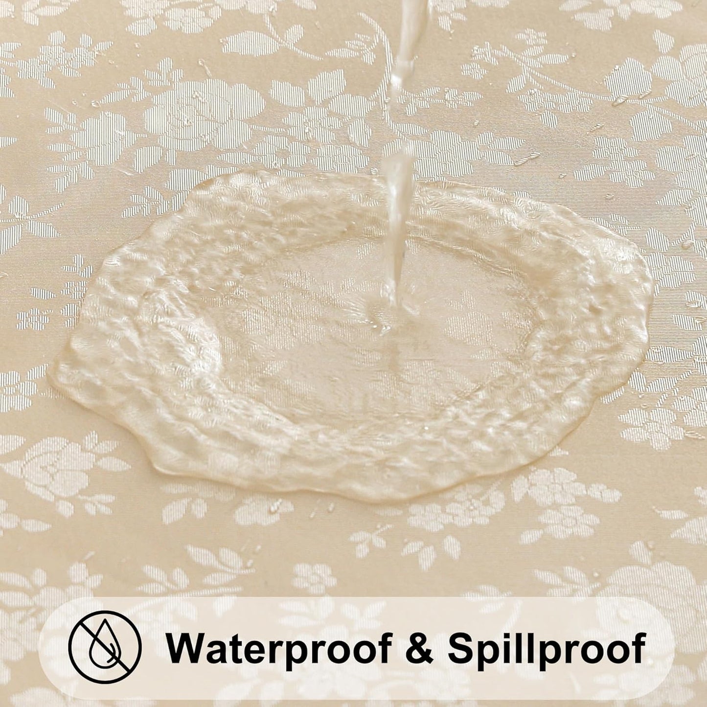 Smiry Rectangle Table Cloth, Waterproof Heavy Duty Vinyl Tablecloths, Wipeable Washable Table Cover for Kitchen and Dining Room (Beige, 54" X 108")