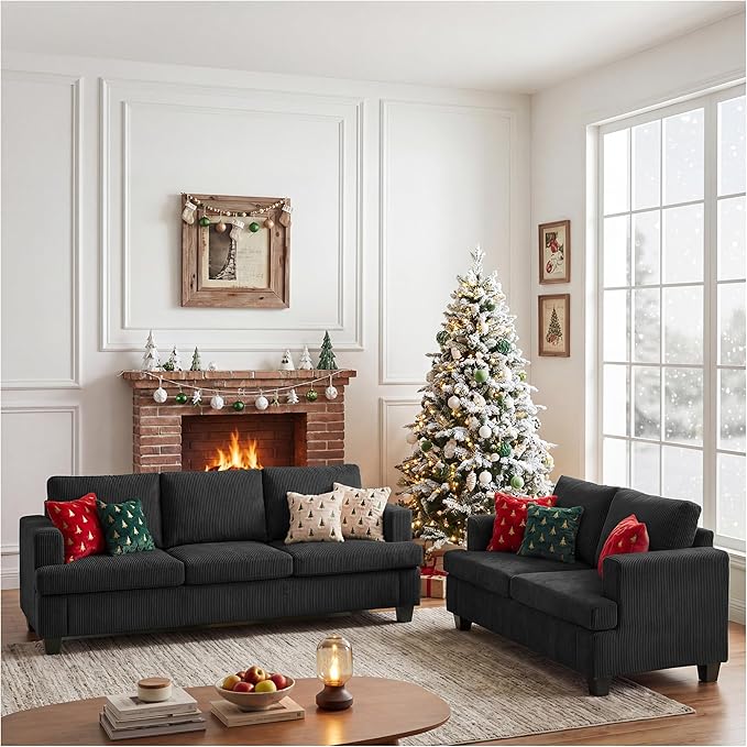 Apicizon Loveseat & 3 Seater Sofa Sets, 2 Piece Modern Sleeper Sofa - Image 4