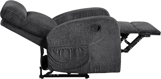 Lexicon Manual Recliner Chair, Textured Microfiber Reclining Chair, Wall Hugger - Image 15
