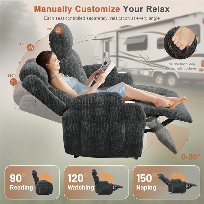RV Loveseat Recliner Sofa, Wall Hugger Double Recliners - Image 7