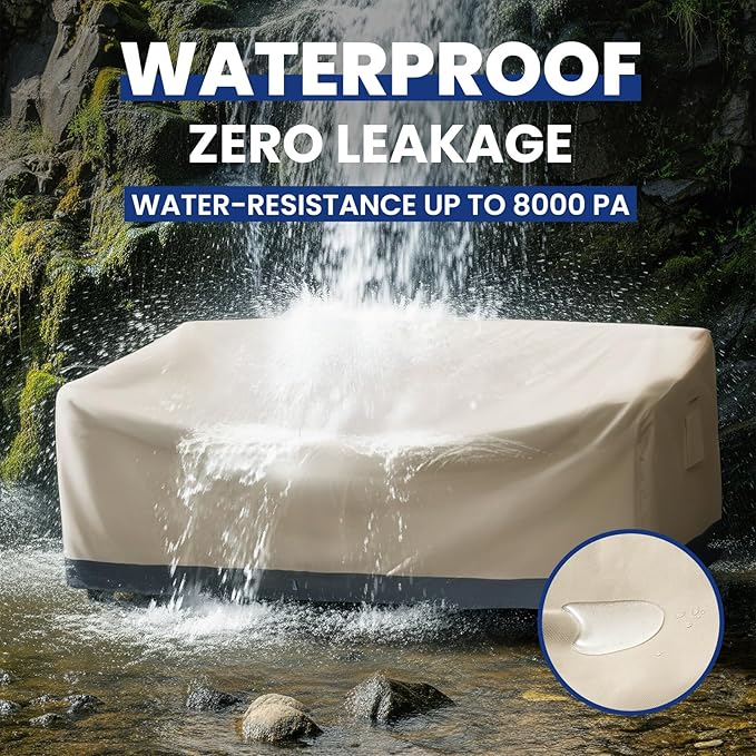 Extra Heavy Duty Outdoor Couch Cover Waterproof, Large 3-Seater Patio Sofa Cover - Image 4
