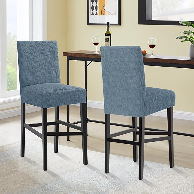 Turquoize 100% Waterproof Bar Stool Cover Stretch Washable Barstool Seat Covers - Image 2