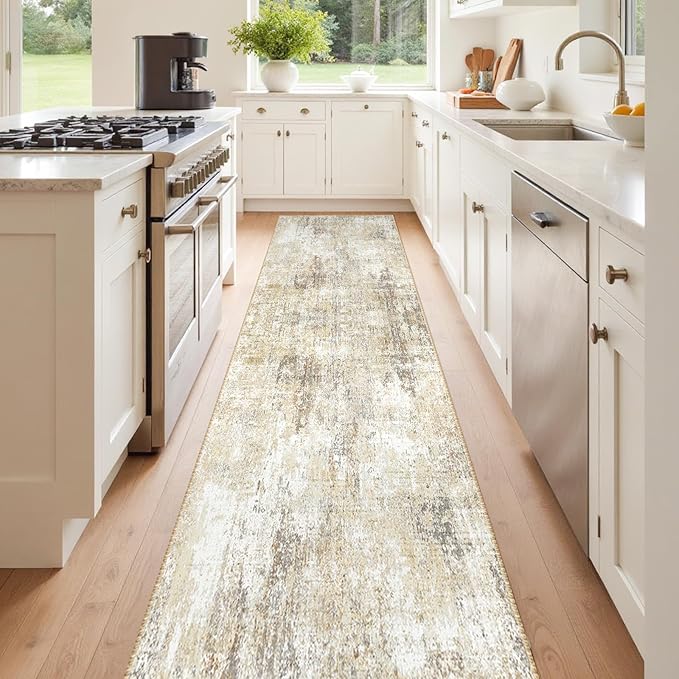 RELEANY Washable Area Rugs 2'x8' Non-Slip Modern Abstract Soft by RELEANY