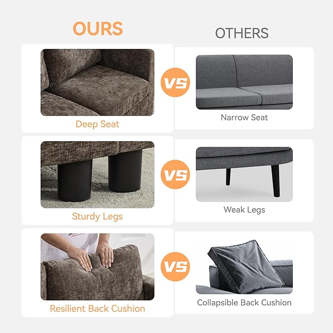 WUTUTUEE 107'' Modular Sectional Sofa Convertible U Shaped Sofa Couch Set - Image 5