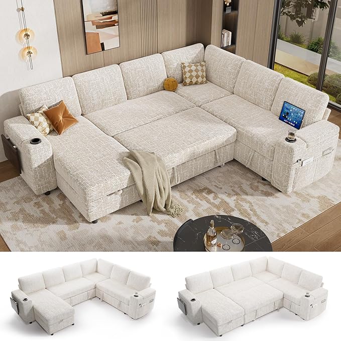 Vipbear 111" Modular Sectional Sleeper Sofa by VipbearLiving