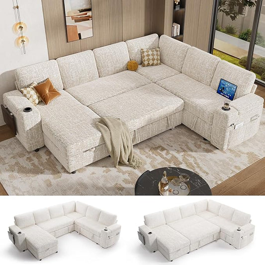 Vipbear 111" Modular Sectional Sleeper Sofa by VipbearLiving