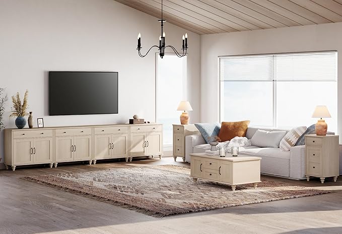 WAMPAT Farmhouse TV Stand for 85 inch TV - Image 8