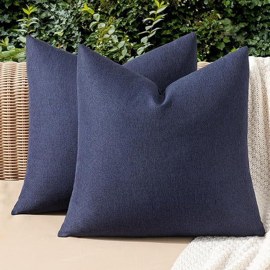 MIULEE Pack of 2 Decorative Outdoor Solid Waterproof Throw Pillow Covers Euro by MIULEE