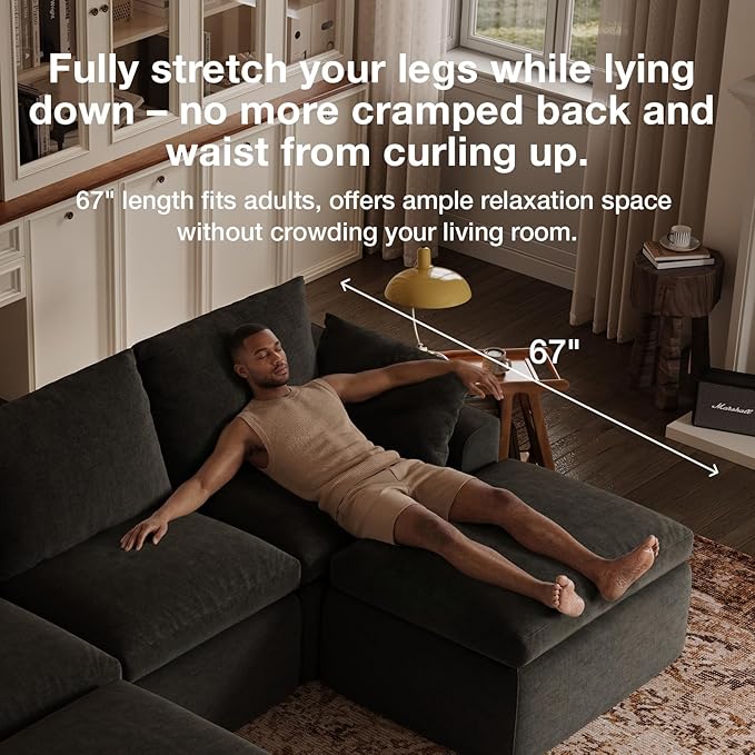Novilla 133.8" Modular Cloud Couch, Modern Sectional Sofa - Image 13