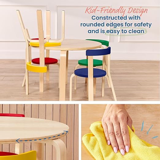 ECR4Kids Bentwood Table and Curved Back Chair Set, Kids Furniture - Image 5