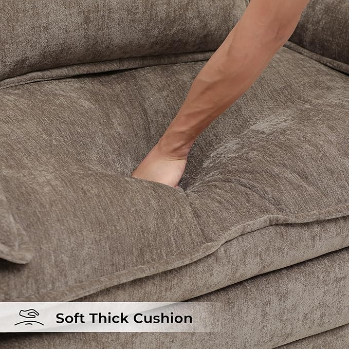 Modern Oversized Accent Chairs Set of 2, Chenille Cloud Sofa Chair - Image 8