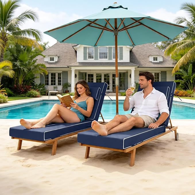 Chaise Lounge Cushions Outdoor 72x21x6 Inch, Fade Resistant 6'' Thicken Outdoor - Image 2