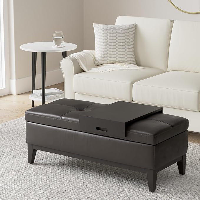 SIMPLIHOME Oregon Storage Ottoman Bench - Image 2