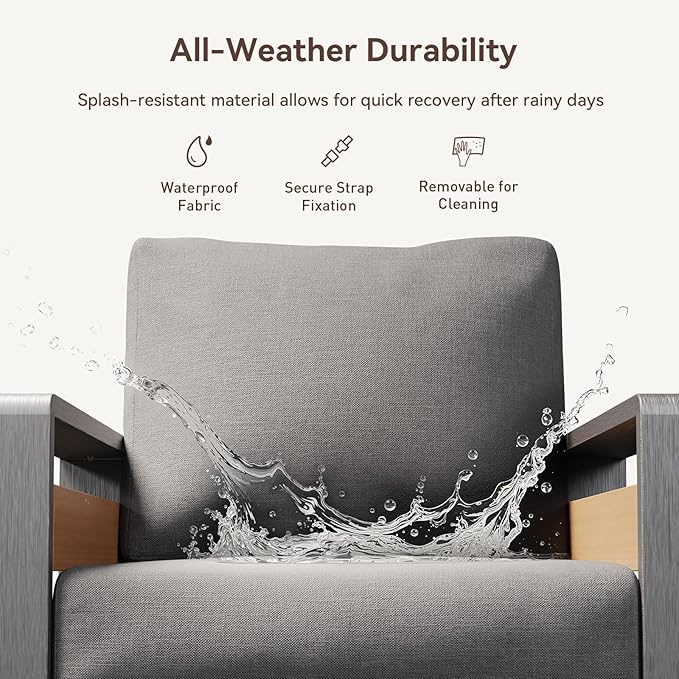 Aoxun Aluminum Patio Furniture Set, 4 Seats Sectional Metal Patio Furniture - Image 6