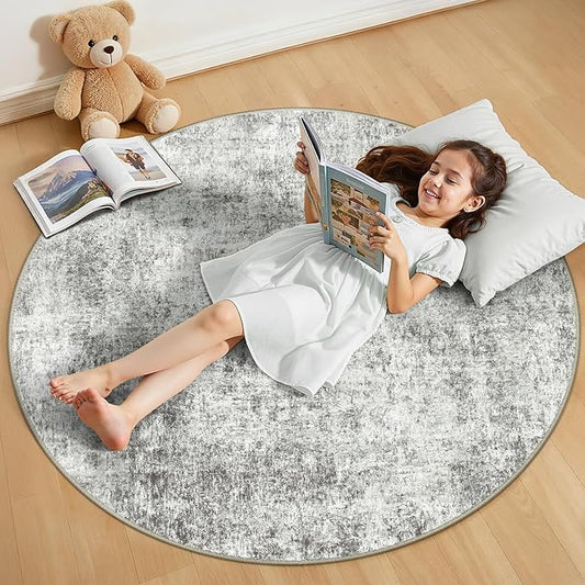 RELEANY Washable Area Rugs 4ft Non-Slip Modern Abstract Soft by RELEANY