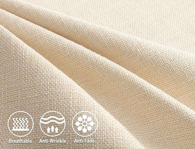 Stellhome Burlap Throw Pillow Covers Solid Farmhouse Linen Pillowcase - Image 2
