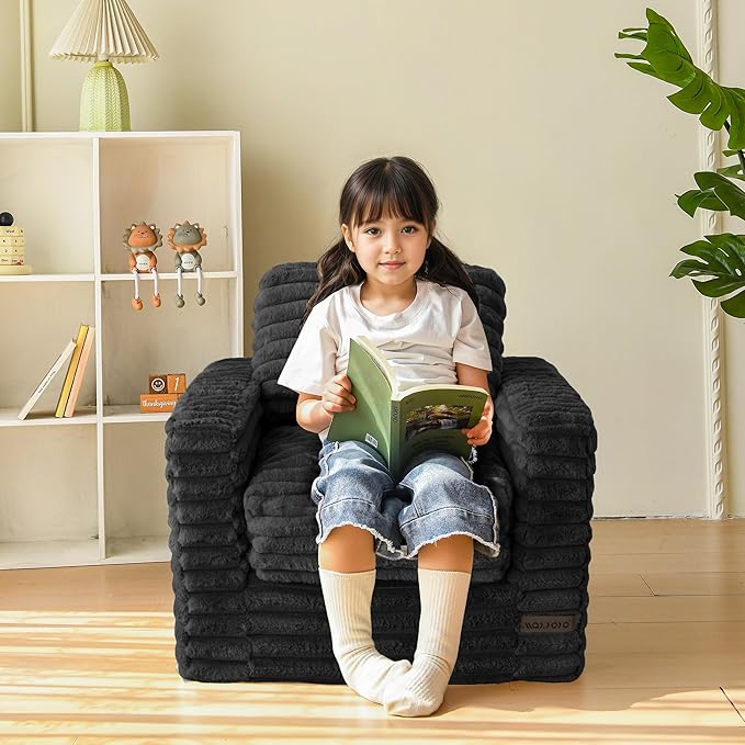 MAXYOYO Kids Bean Bag Chair, Comfy Faux Fur Bean Bag Sofa - Image 3