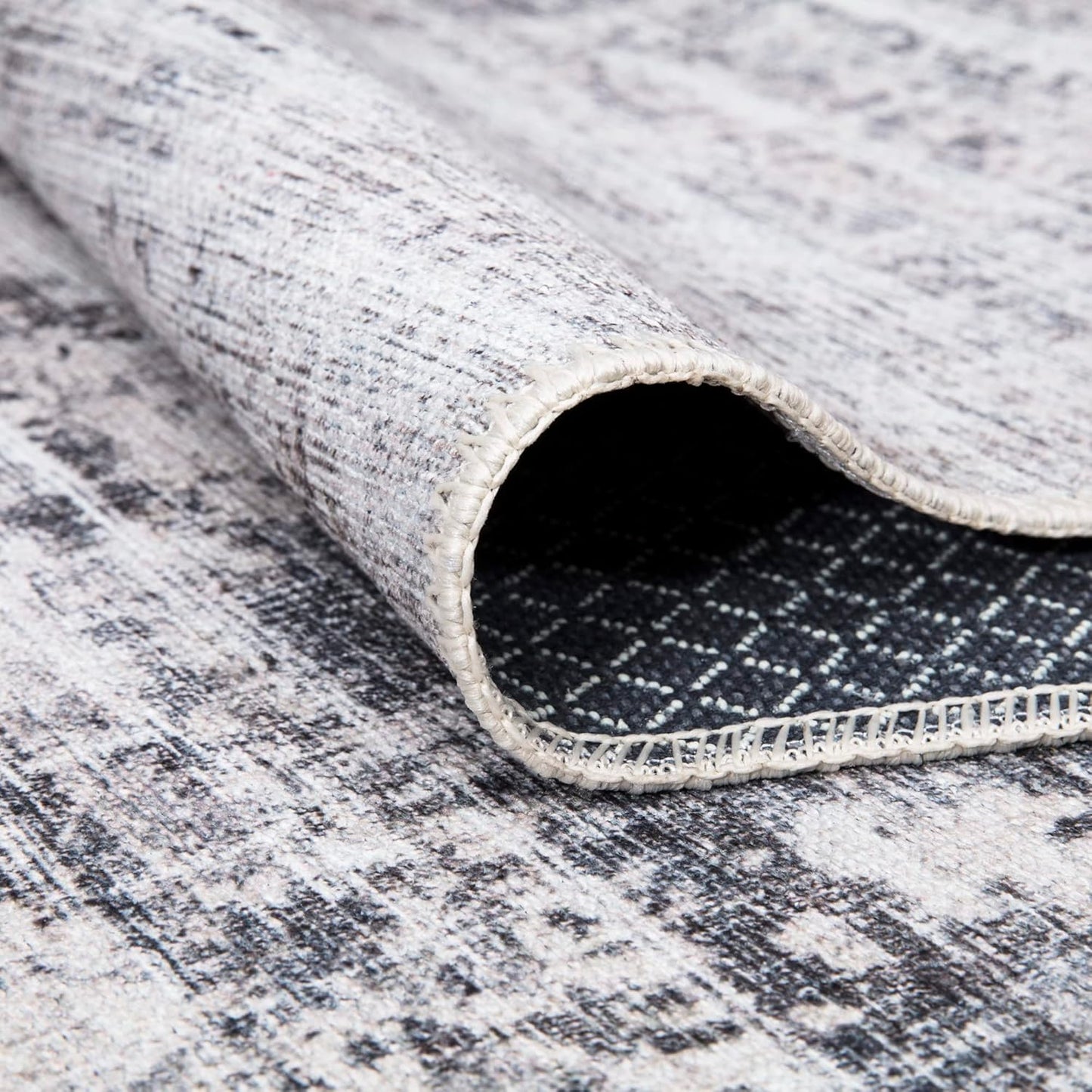 Bloom Rugs Washable Non-Slip 9' x 12' Rug - Gray/Charcoal/Blue Modern Abstract Area Rug for Living Room, Bedroom, Dining Room, and Kitchen - Exact Size: 9' x 12'