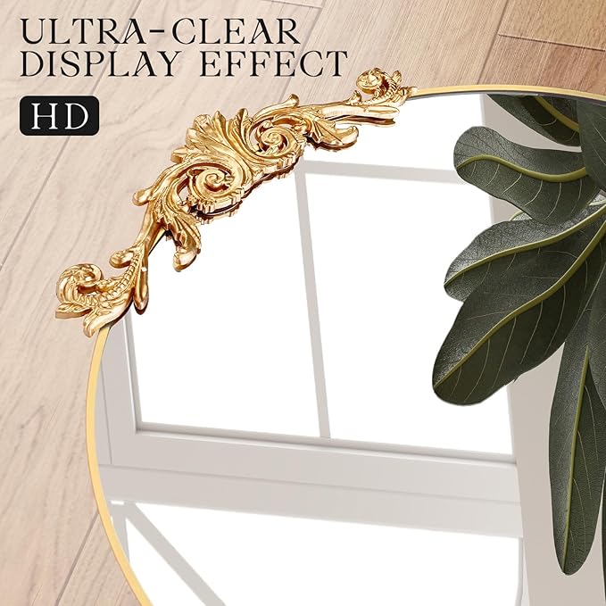 MISSDAY Vintage Baroque Full Length Mirror, Full Metal Frame Stand Up Retro - Image 8
