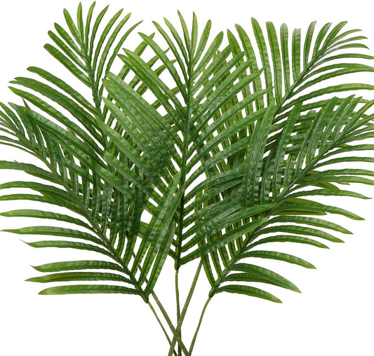 Large Artificial Palm Leaves Palm Fronds Tropical Leaves Areca Palm Branches Palm Leaves with Stem Palm Tree Leaves Faux Palm Leaves for Floral Arrangement Fake Leaves Palm Sunday Decor-Large Leaf