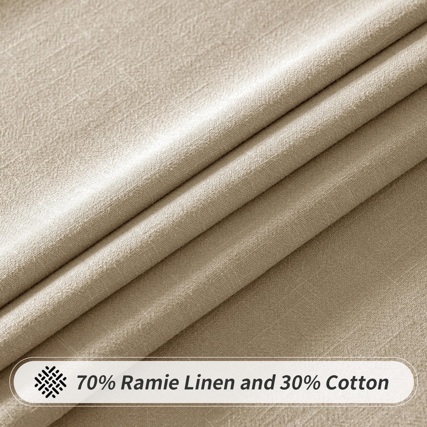 MIULEE Natural Linen Cotton Blend Tablecloth Rectangle, Luxury Waterproof Stain Resistant Durable Farmhouse Oblong Table Cloth for Dining Party Christmas Weddings Birthday, 52 x 120 inch, Ivory Cream