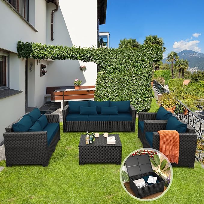 Rattaner Patio Furniture Set 5 Pieces Outdoor Furniture Sets Patio Couch - Image 2