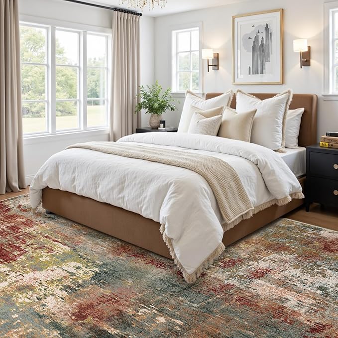 RELEANY Washable Area Rugs 7'x9' Non-Slip Modern Abstract Soft - Image 3