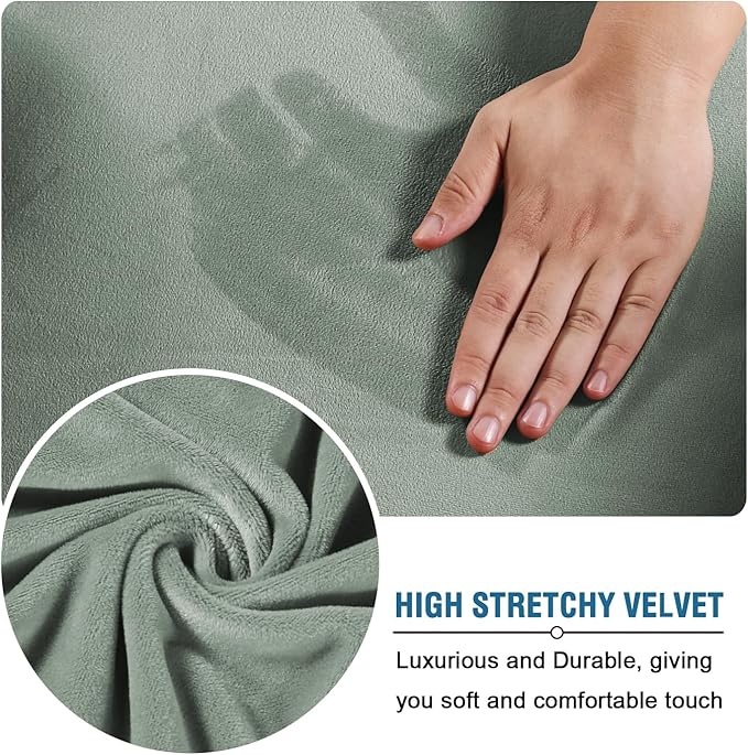 H.VERSAILTEX Rich Velvet Stretch 2 Piece Cover Chair Slipcover Sofa Cover - Image 5