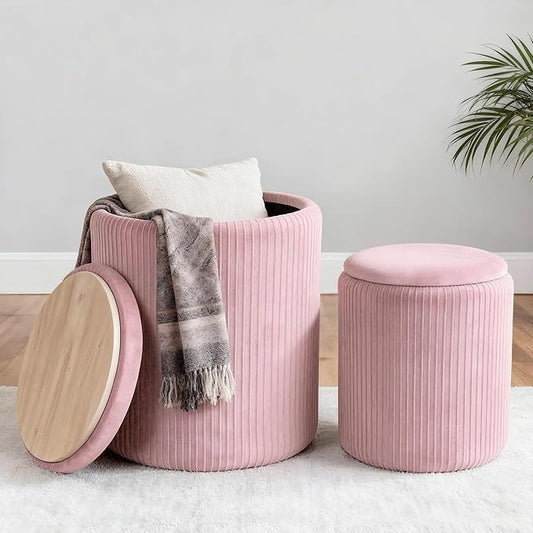 CAROLMADE Set of 2 Round Ottoman by CAROLMADE