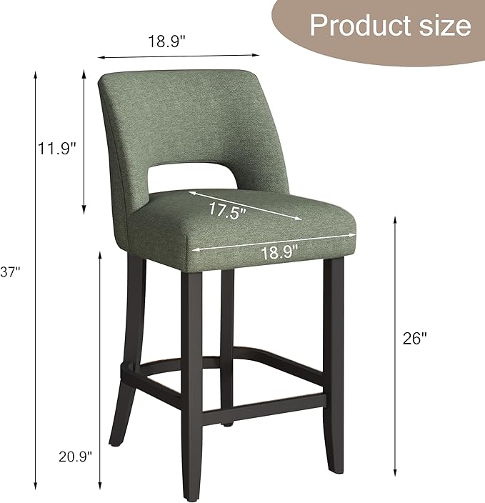 VKNOW Bar Stools Set of 6, Modern Counter Stools - Image 2