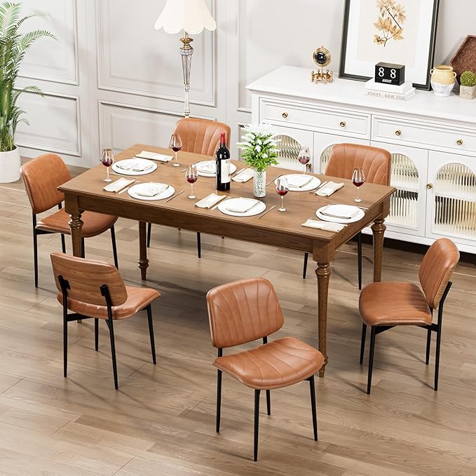 YaFiti Dining Chairs Set of 6, Dining Room and Kitchen Chairs, Mid Century - Image 9