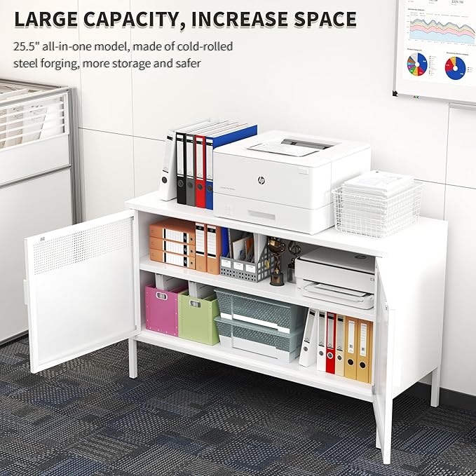 White Metal Storage Cabinet - Image 4