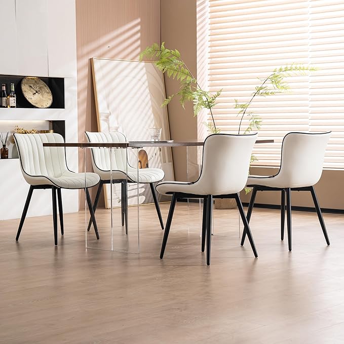 YOUNUOKE Mid-Century Modern Dining Chairs Set of 2, Armless Accent Chair - Image 6