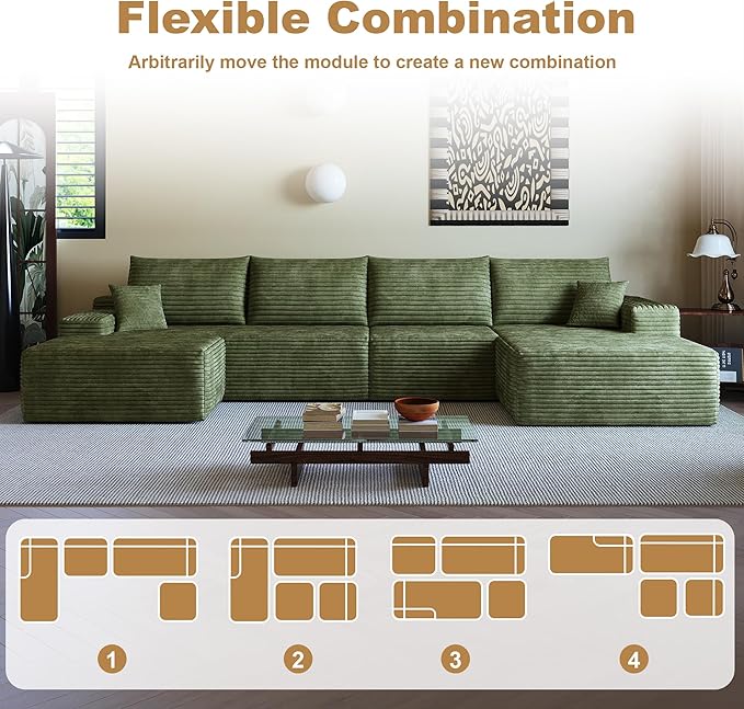 136" Sectional Couches for Living Room Cloud Couch Sofa - Image 5