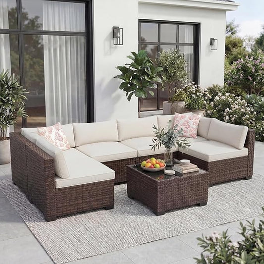 7-Piece Outdoor Sectional Furniture Set, Patio Furniture Sets by Garvee