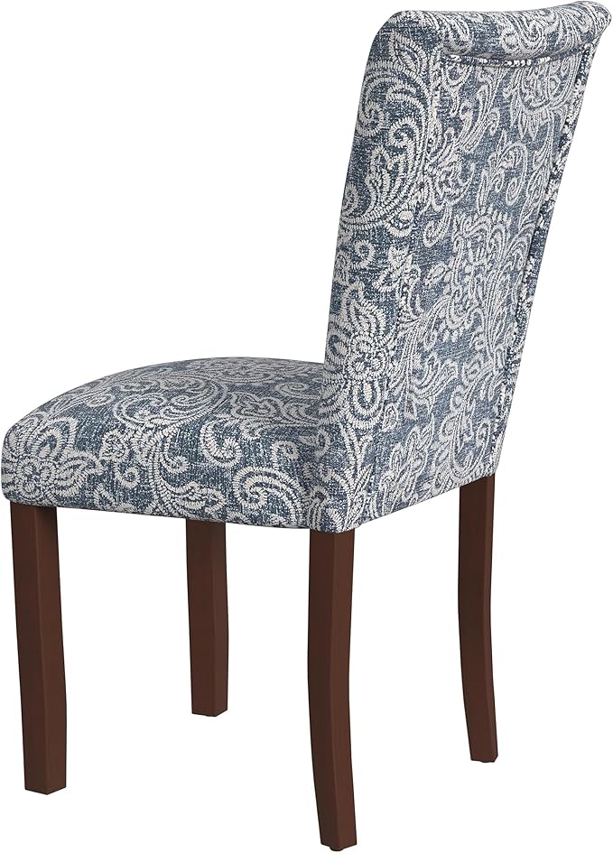 HomePop Classic Parsons Dining Chair -Denim Jacobean Print - Image 7