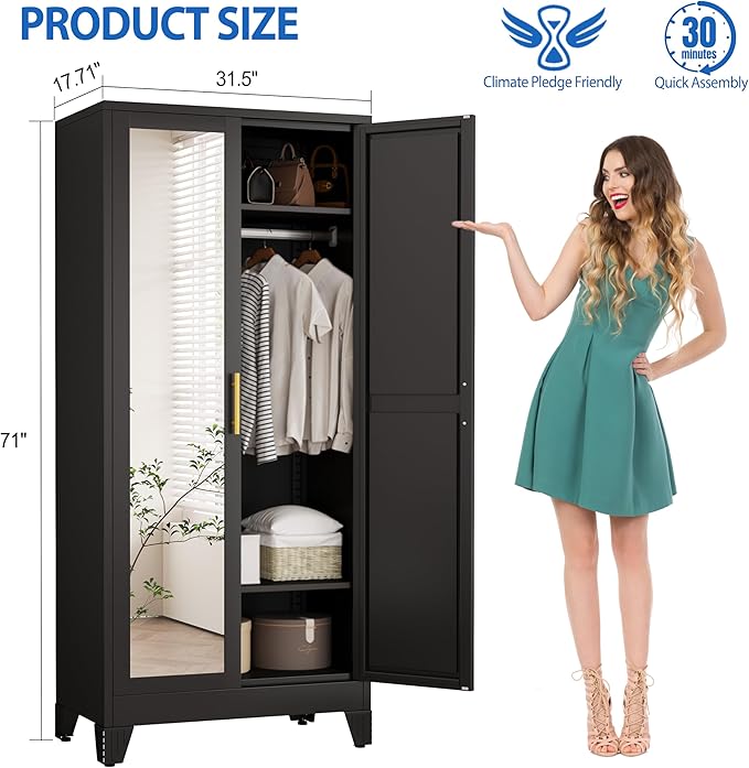 GAIOUS Metal Wardrobe Cabinet - Image 2