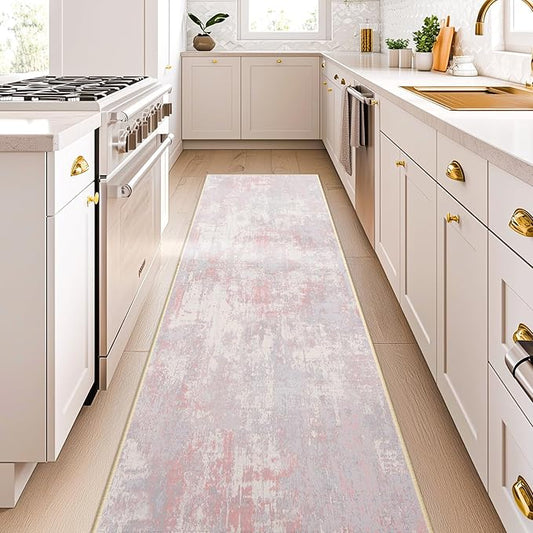 RELEANY Washable Area Rugs 2'x8' Non-Slip Modern Abstract Soft by RELEANY