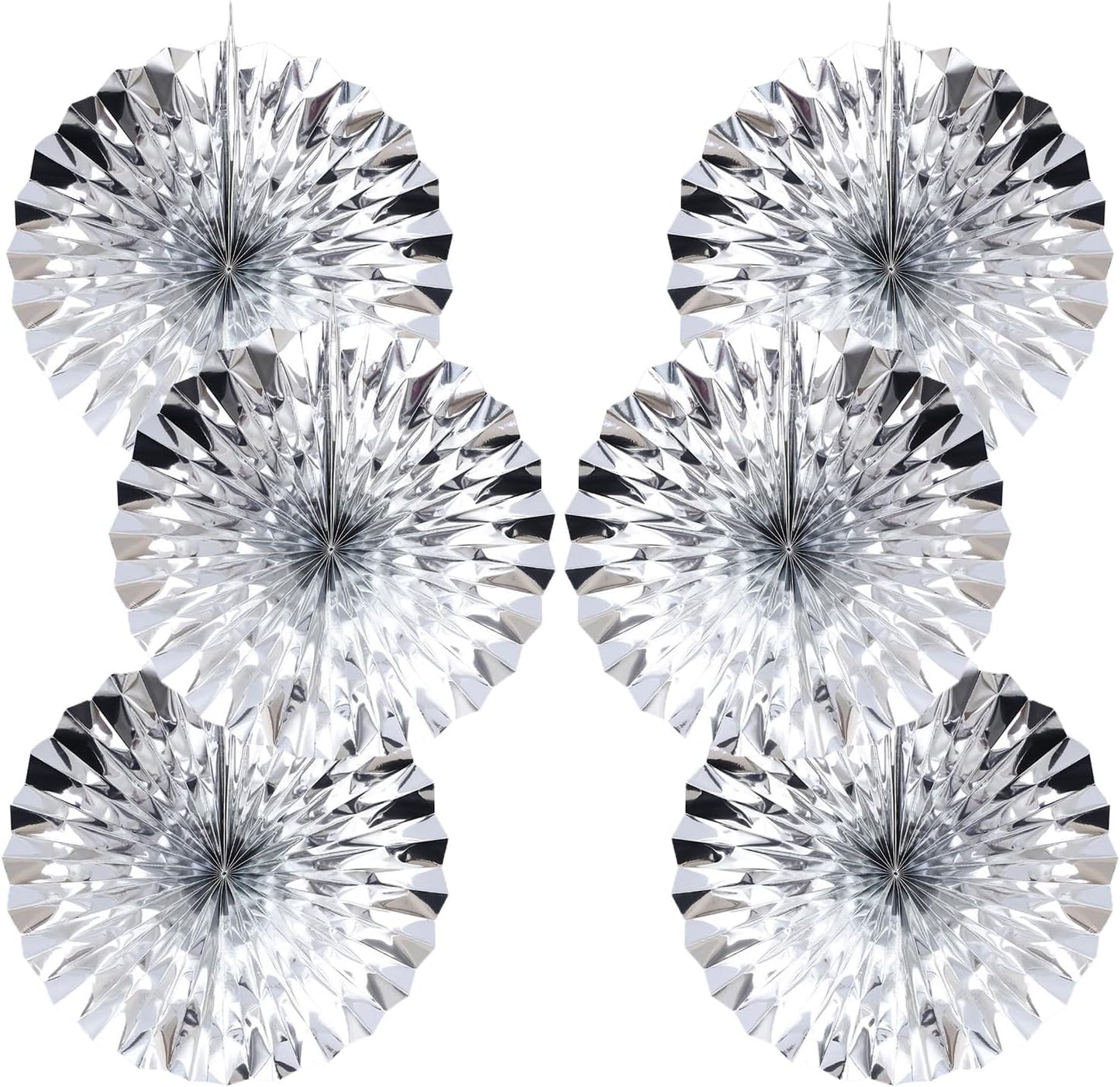 Silver Birthday Decorations,DIY Silver Paper Fans Hanging Decoration ,DecoracióN De CumpleañOs para Hombre,Wedding Decorations for Party16in,Birthday Decorations for Men 30 Color DIY Set (Silver)