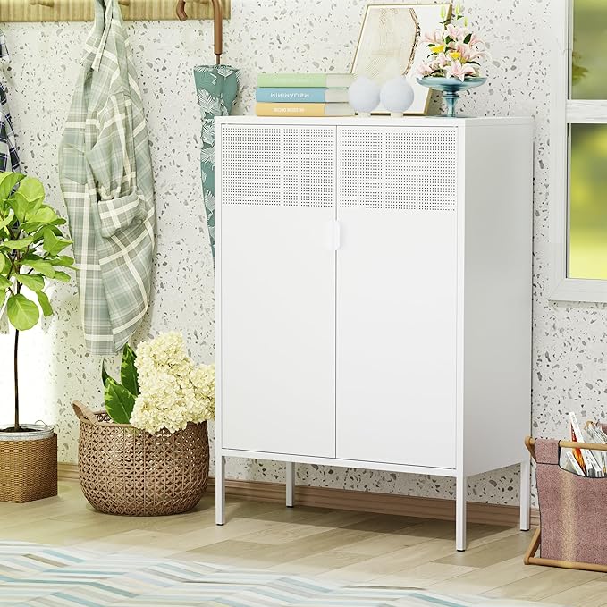 Washsemba 2 Mesh Door Metal Storage Cabinet - Image 8