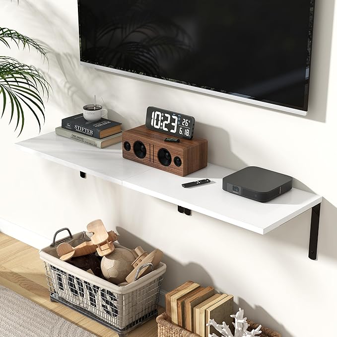 Fun Memories Floating Shelves for Wall, 12 Inch Deep Floating Shelves Set of 2 - Image 2