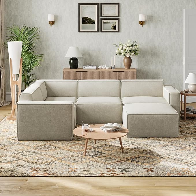 Novilla 109" Modular Sectional Sofa, No Assembly Cloud Sectional Couch by Novilla